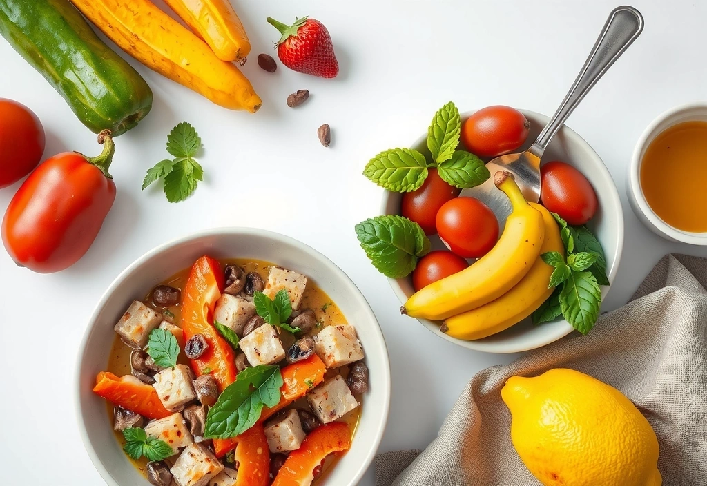 Piatti colorati e ingredienti freschi per una dieta bilanciata