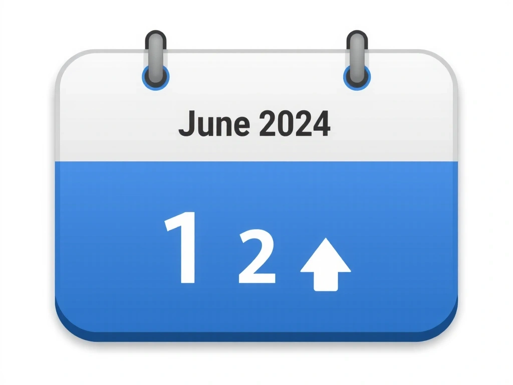 Calendario con data evidenziata, simbolo di aggiornamento