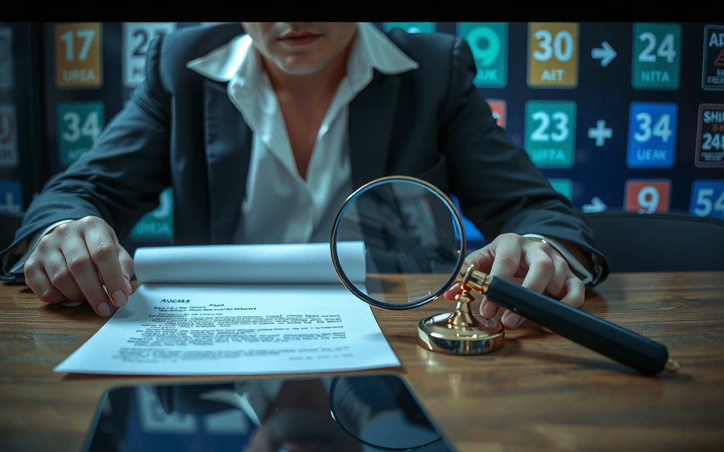 Persona che legge un documento con condizioni